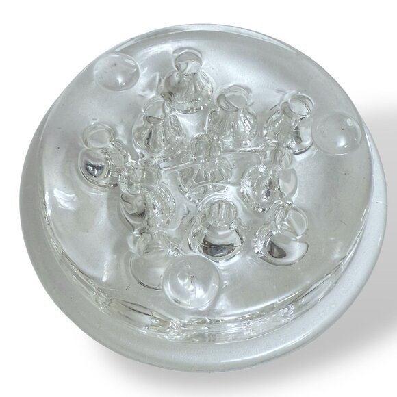 Vintage Glass Floral Frog Clear 3.5" for Flower Arranging 11 Hole Sections - Picture 5 of 5